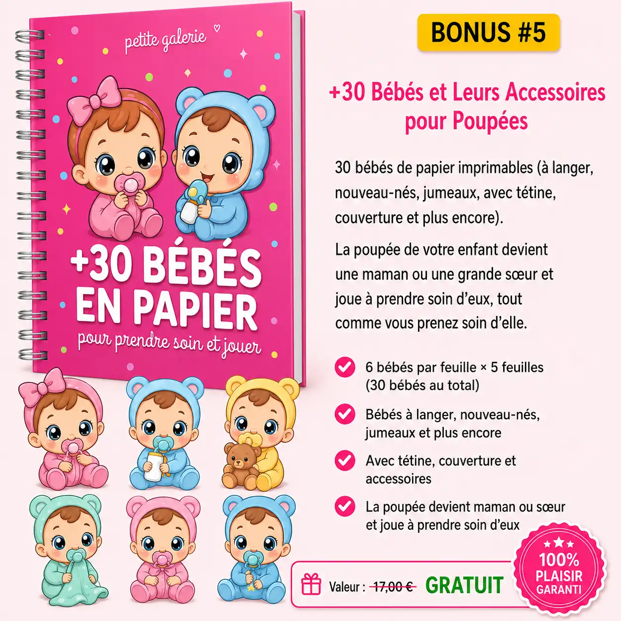 Bonus 5 : +30 Bébés et Leurs Accessoires en Papier