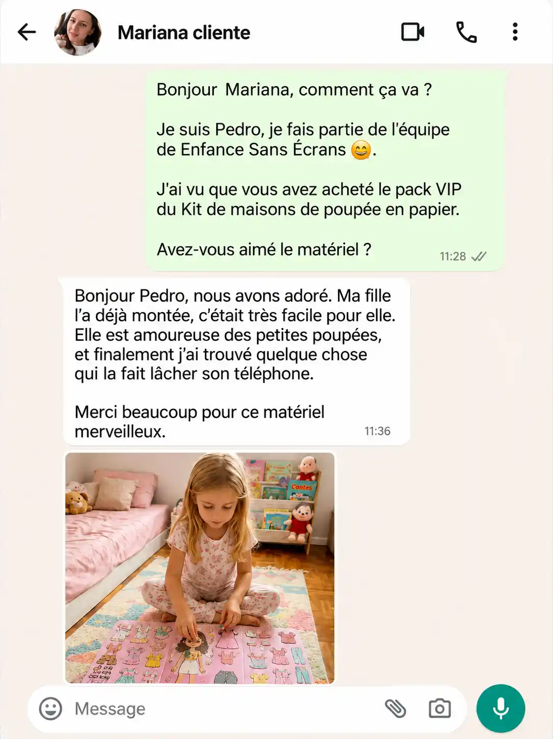 Témoignage d'une maman cliente