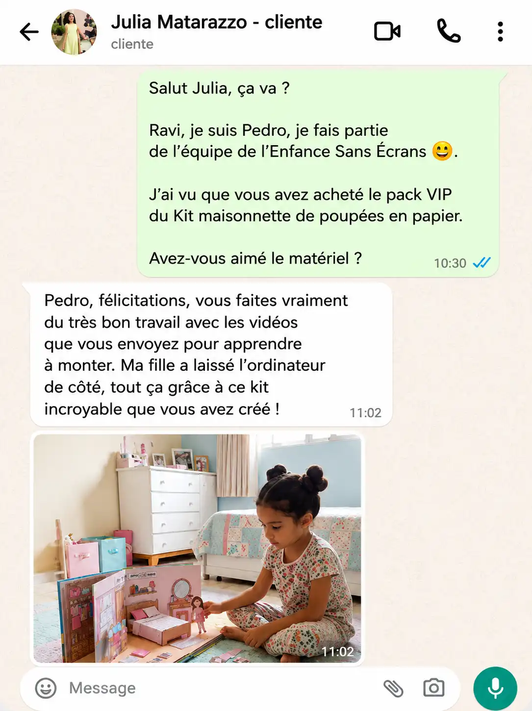 Témoignage d'une maman cliente