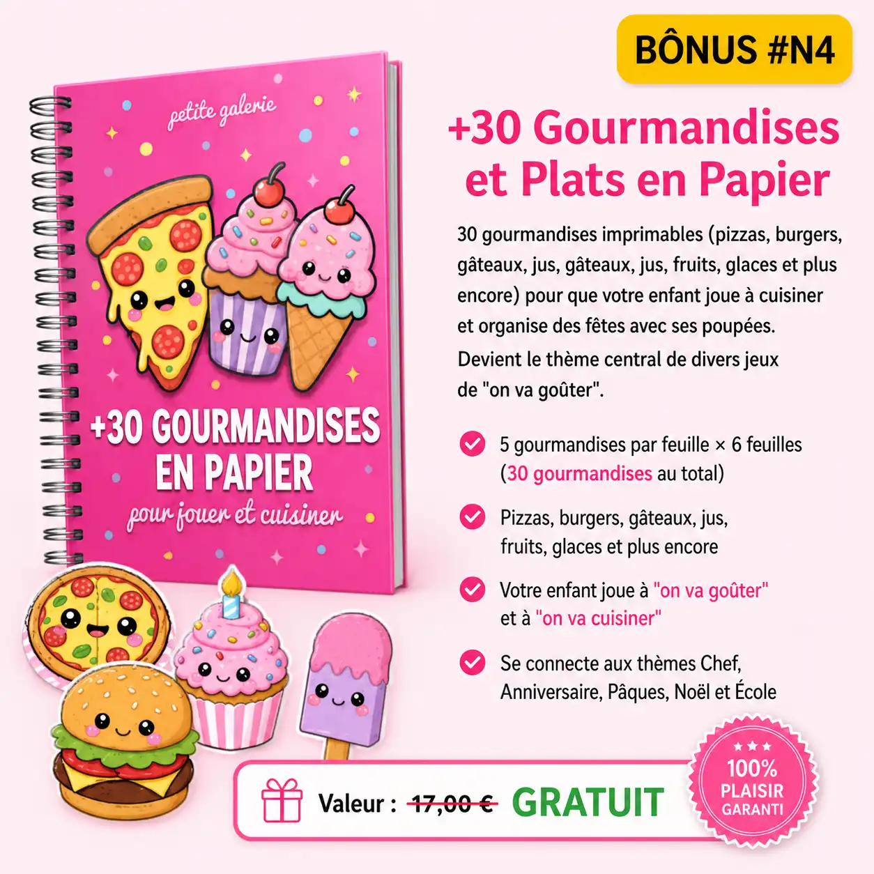 Bonus 4 : +30 Gourmandises et Plats en Papier
