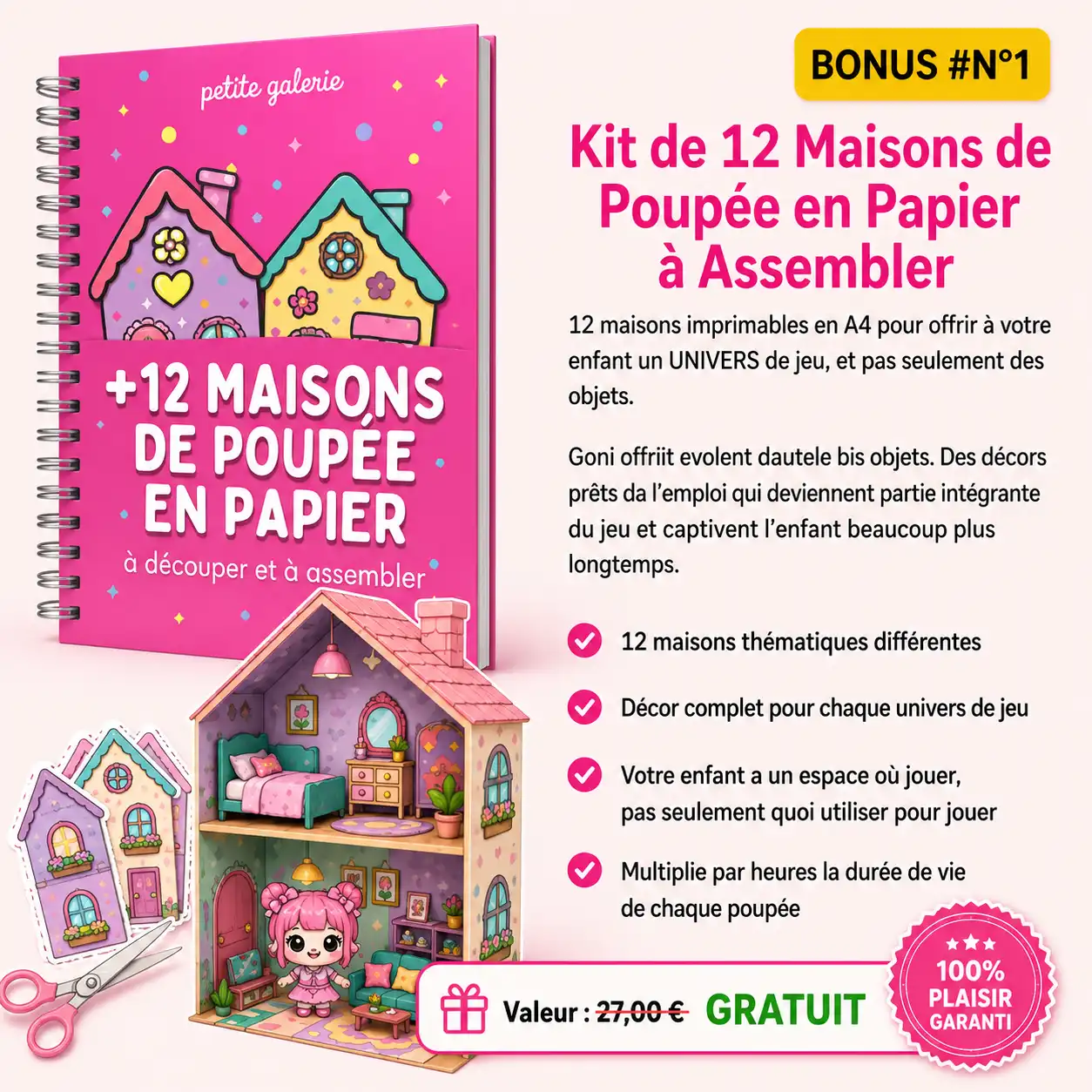 Bonus 1 : Kit de 12 Maisons de Poupée en Papier à Assembler
